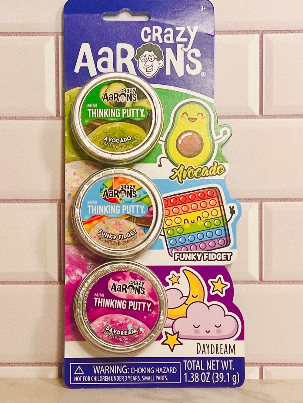 Crazy Aaron's Mini Thinking Putty Trio - Avocado, Funky Fidget, Thinking Putty